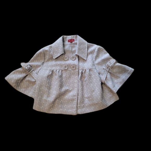 Elle Cropped Gray Pea Coat MEDIUM - Picture 2 of 9